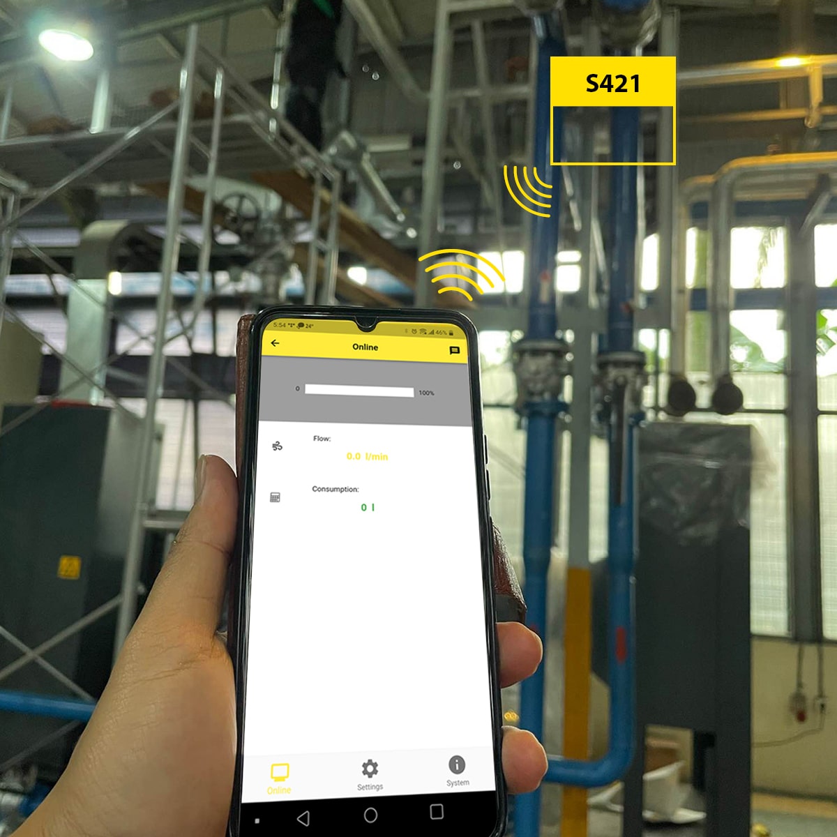 Instalación en línea del sensor S415 / S418