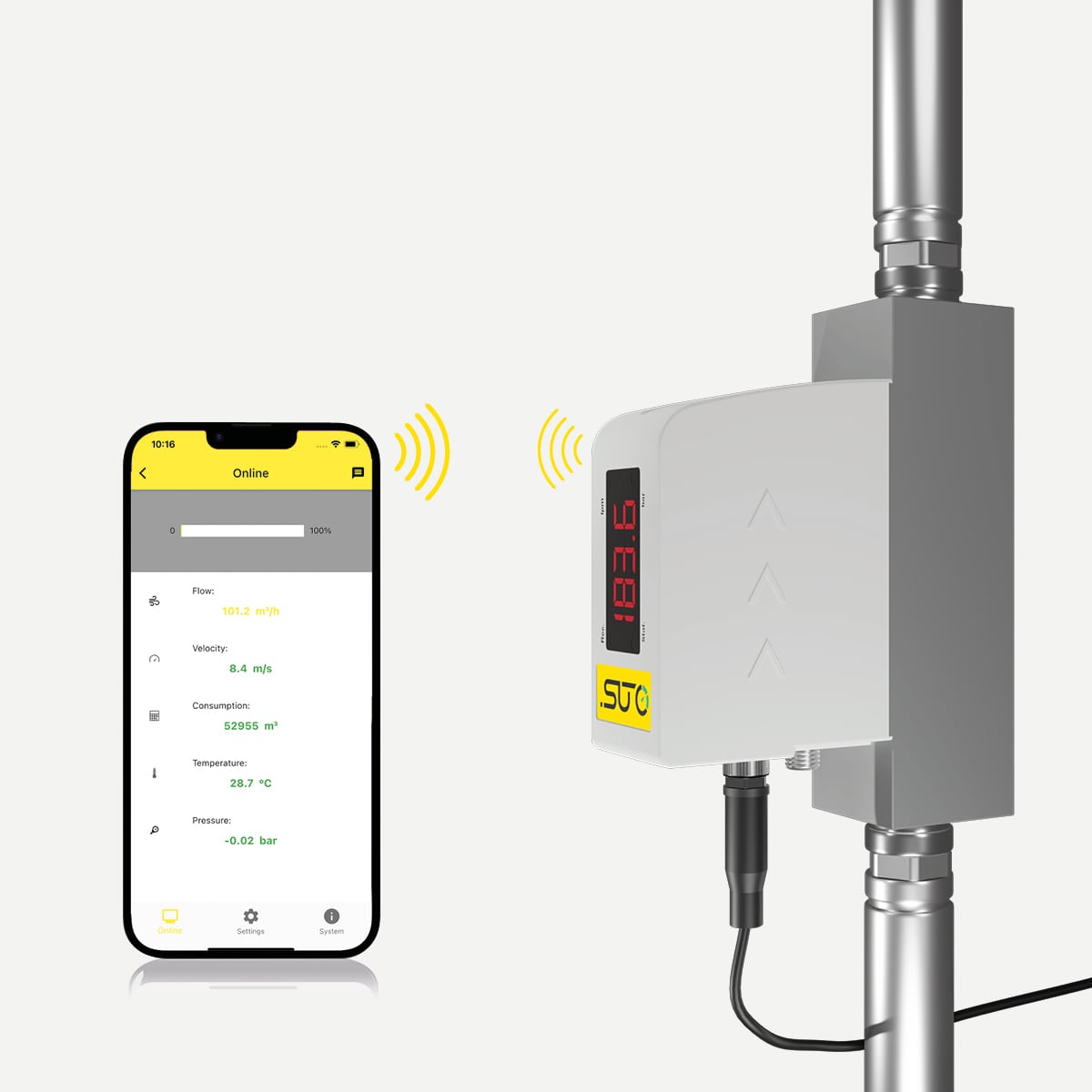 SUTO iTEC S418 V compact flow meter for vacuum applications inline sensor3 min Airtec Servicios