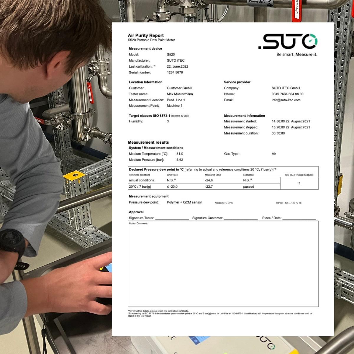 SUTO iTEC S520 portable dew point meter for compressed air and gases 100 plus 20 c td 60 plus 50 c td4 min Airtec Servicios