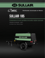 Catalogo Compresores Portatiles Sullair de Tornillo Rotativo Lubricado 185 cfm a 100 psi 1 Airtec Servicios