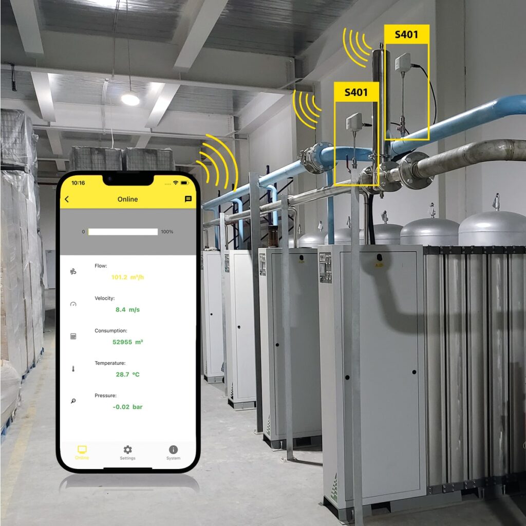 SUTO iTEC S401 Thermal Mass Flow Meter for Compressed Air and Gases Insertion Sensor5 min Airtec Servicios