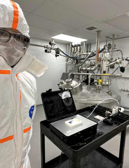 Auditoría de calidad de aire comprimido ISO 8573 con analizador SUTO iTEC S600 en planta farmacéutica